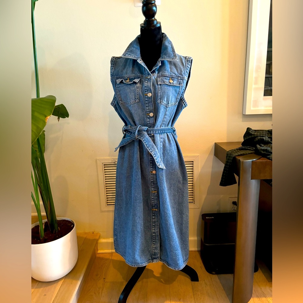NWOT Zara Button Up Denim Dress XXL